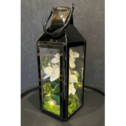 LAMPION latarenka ze storczykami i lampkami LED